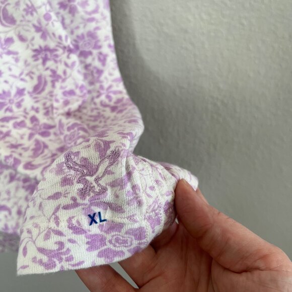 Vintage Y2K American Eagle Purple Floral Babydoll Lace Trim Tank Top XL - Picture 7 of 11